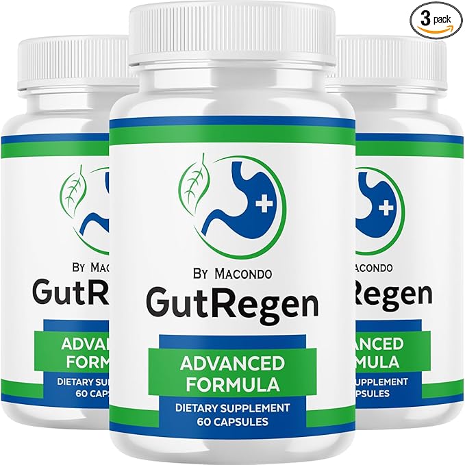 (3 Pack) GutRegen Capsules - Official Gut Regen Supplement Pills Advanced Formula All Natural Premium Ingredients Digestive Support for Gut Health Overall & Wellness, 180 Capsules for 3 Months