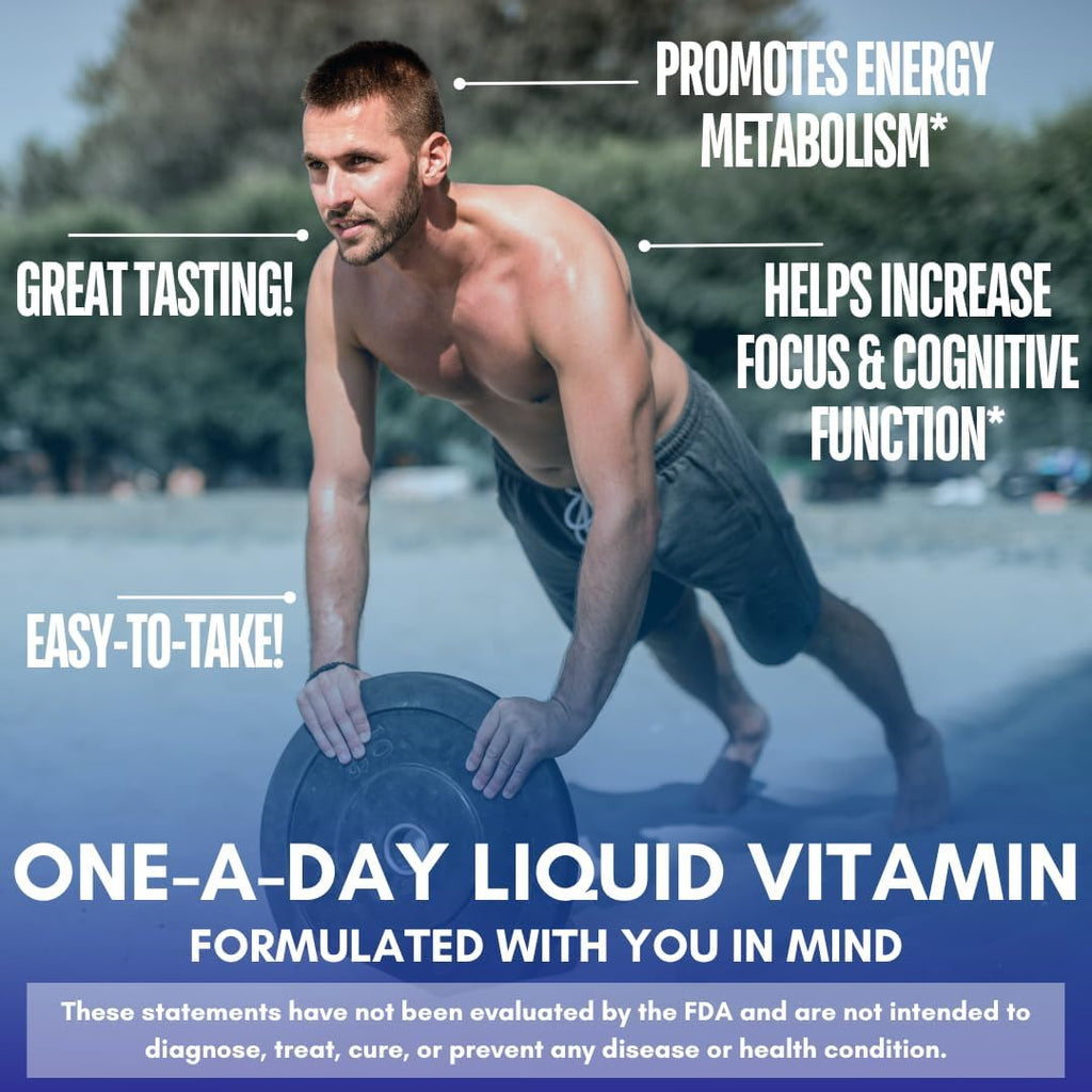 Premium Liquid B Complex Vitamin- Fast Absorbing Liquid B-Complex Supplement w/ all 8 B-vitamins, PLUS energizing herbal blend w/ Ginseng, Ginkgo, and Eleuthero Root - Vegan, NON-GMO - 16oz, 32 Serv