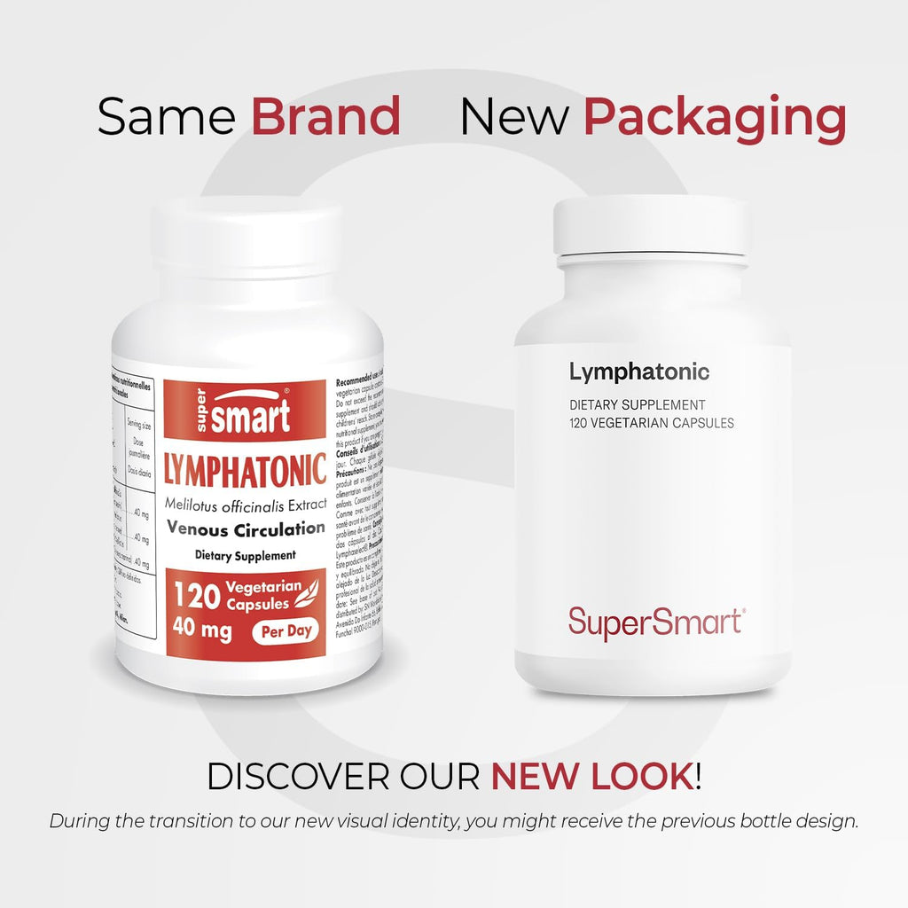 Supersmart - Lymphatonic 40mg per Day - Lymphatic Drainage Supplement - Melilotus Officinalis | Non-GMO & Gluten Free - 120 Vegetarian Capsules