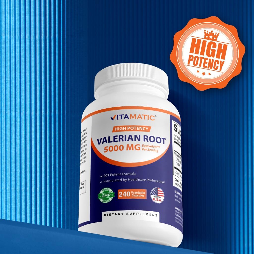 Vitamatic 2 Packs Valerian Root 20:1 Extract 250 mg - 240 Capsules - 20X Concentrated Extract