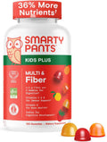 SmartyPants Kids Multivitamin & Fiber Gummies: Prebiotic Fiber to Support Kids Digestion with Vitamin D3, C, Vitamin B12, B6, A, Zinc, Biotin, Folate, Three Fruit Flavors, 120 Count (40 Day Supply)
