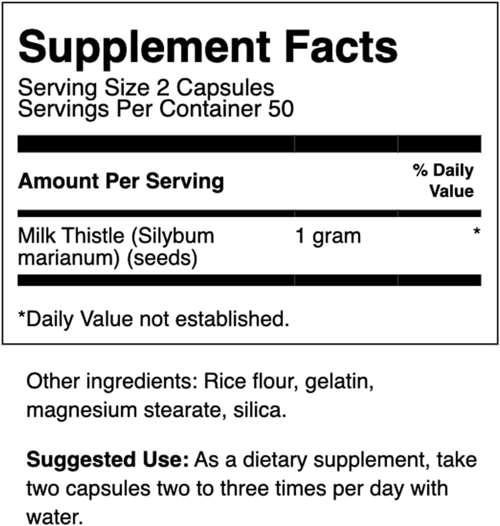 Full Spectrum Milk Thistle 500 mg 100 Caps