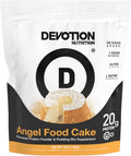 Devotion Nutrition Protein Powder Angel Food Cake – 20g Whey Isolate & Casein Protein Blend – No Added Sugar, Low Carb, Gluten-Free, Keto-Friendly, 1g MCT, Kosher – 2lb Pouch