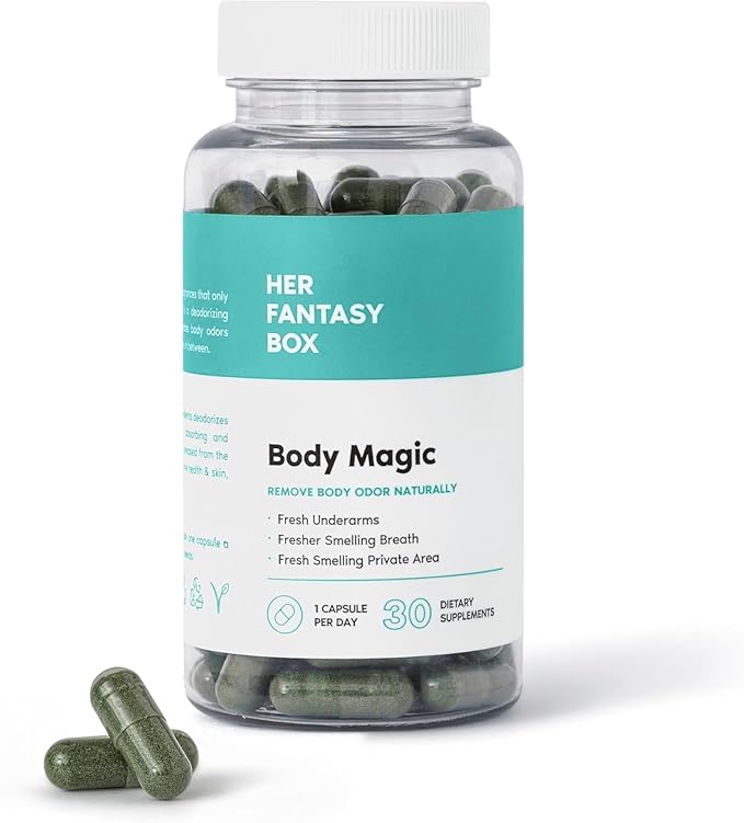 Her Fantasy Box | Body Magic | Chlorophyll Capsules – Vegan Detox & Digestion Support, Gut & Skin Health, Natural Energy Booster – 30 Capsules (200 mg)