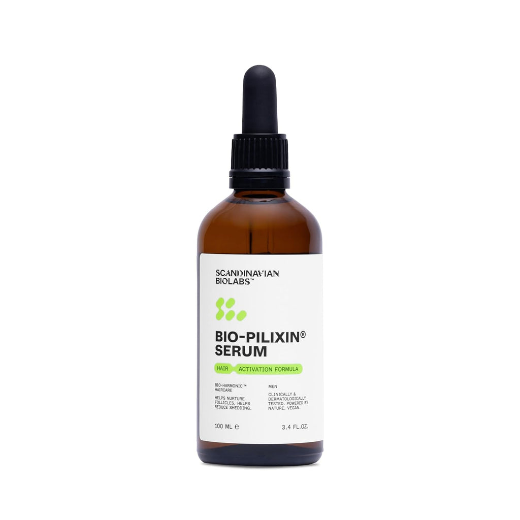 Scandinavian Biolabs Bio-Pilixin® Serum For Men | Helps Reduce Hair Loss Due to Breakage, Help Activate Hair Growth, Stem Cell Technology, Drug-Free Daily Use, Clinically Tested, 100 mL/ 3.4 Oz