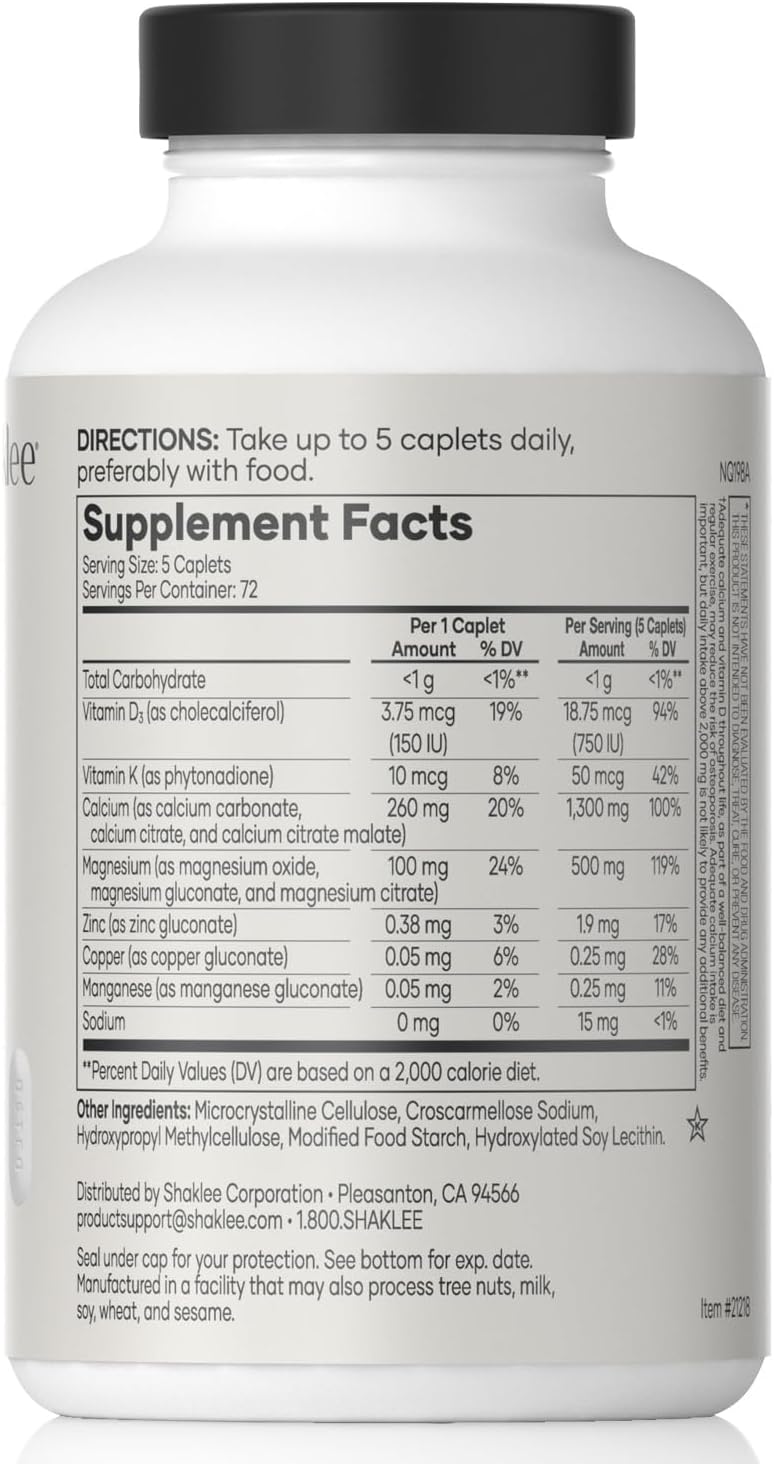 Shaklee OsteoMatrix® - Build & Maintain Strong Bones - 100% DV Calcium & Magnesium - Vitamins D & K - Zinc, Manganese - Clinically Tested for Absorption - 360 Caplets