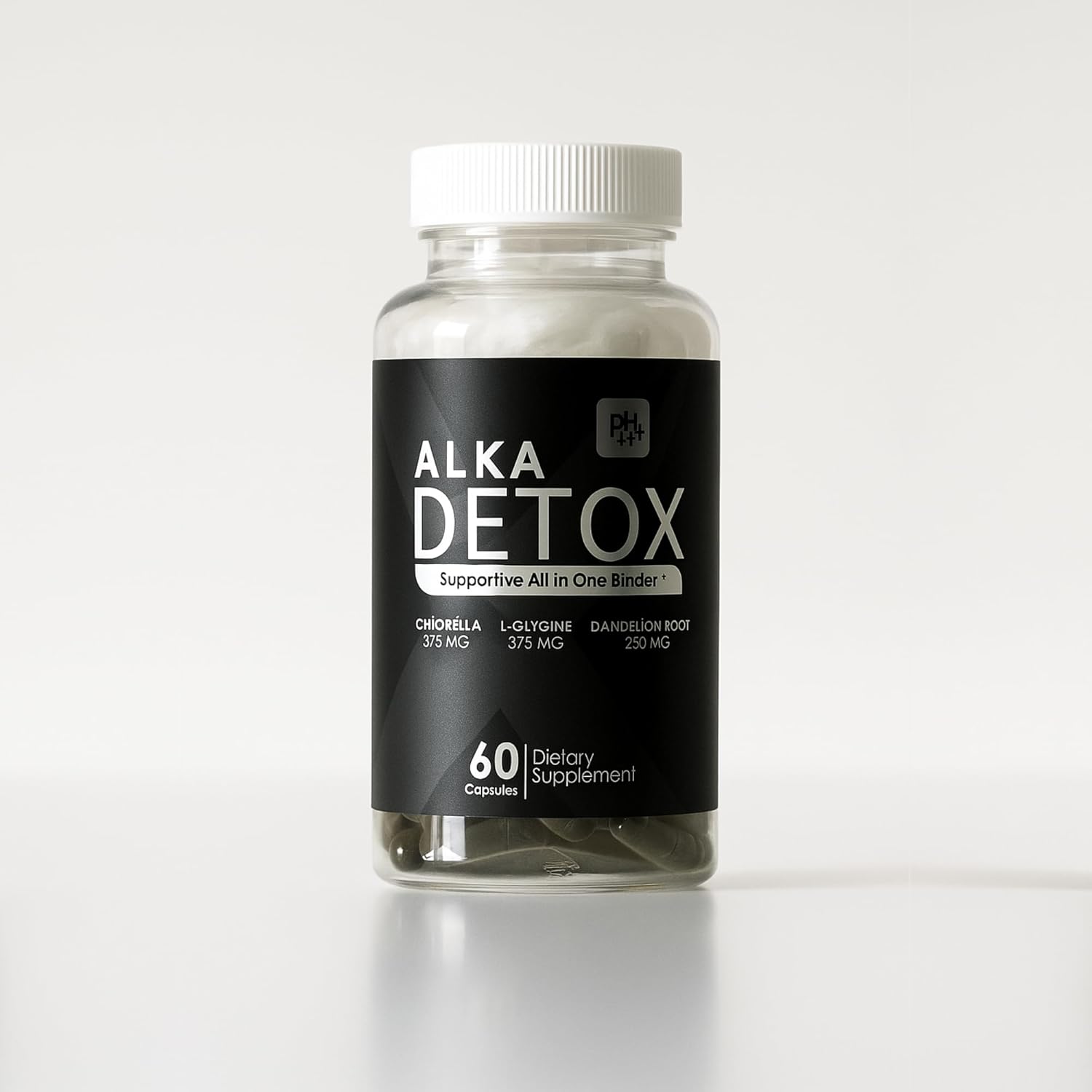 Binder Tablet with Fiber chlorella/Chlorophyll, Liver & Gut Detox Cleanse, Colon and Toxin Flush. glycine and Dandelion Root and salud, Pure no fillers. 60 Capsules.