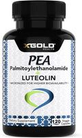 Palmitoylethanolamide 630 mg + Luteolin Standardized 98%- Micronized Pea 99% Highly Purified and Bioavailable - Made in USA - Supplement for Men and Women - 120 Veggie Capsules