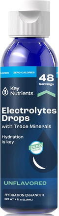 KEY NUTRIENTS Trace Minerals Liquid Electrolytes Rapid Hydration & Muscle Recovery 4oz - 72 Trace Minerals, Unflavored Electrolyte Drops for Drinking Water, Sodium Post Workout & Recovery, 48 Servings