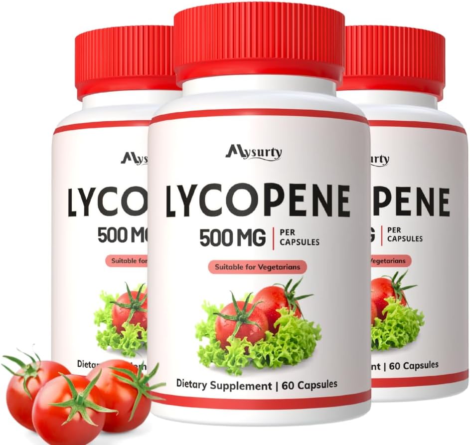 Lycopene | Lycopene Supplements for Men - Lycopene 500mg, 180 Capsules (Pack 3)