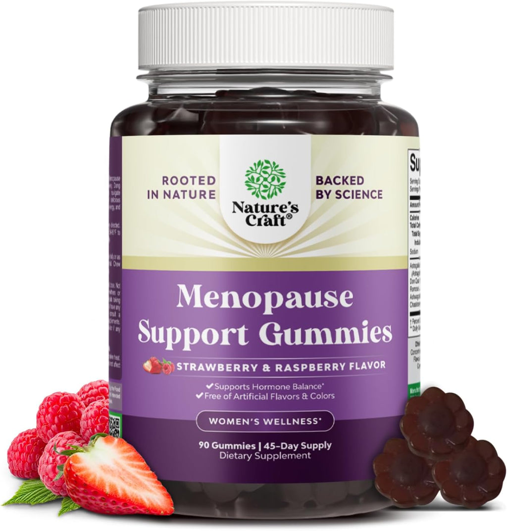 Womens Menopause Gummies with Dong Quai - Menopause Vitamins for Women with Ashwagandha - Holistic Support for Hot Flashes Night Sweats and Mood Swings - Pre & Post Supplements - 90 Count