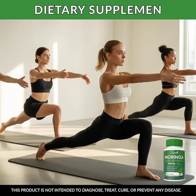 Moringa Capsules | Moringa Powder Organic | Moringa Supplement | Moringa Leaf Extract Powder | 1000MG Complete Green Superfood 60 Count (Pack-5)