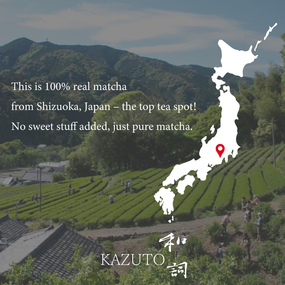 Kazuto Matcha powder Selected Premium Japanese Green Tea for Lattes and Usucha Superior Premium Grade Authentic Japanese First Harvest from Japan Antioxidants Unsweetned