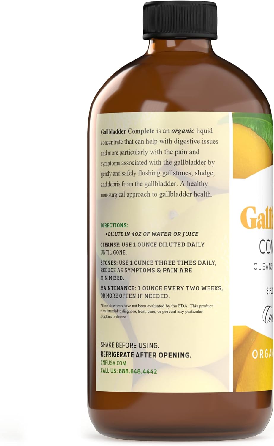 Gallbladder Complete 8oz Organic Liquid Concentrate - Digestive Vinegar Bitters Supplement