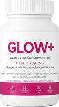 JoviGLOW+ NAD+ & Collagen Gummies, with Hydrolyzed Collagen Peptides, Resveratrol, Hyaluronic Acid & Vitamin C, Anti-Aging, Supports Skin, Hair & Nail Wellness, Daily Vitality Gummies