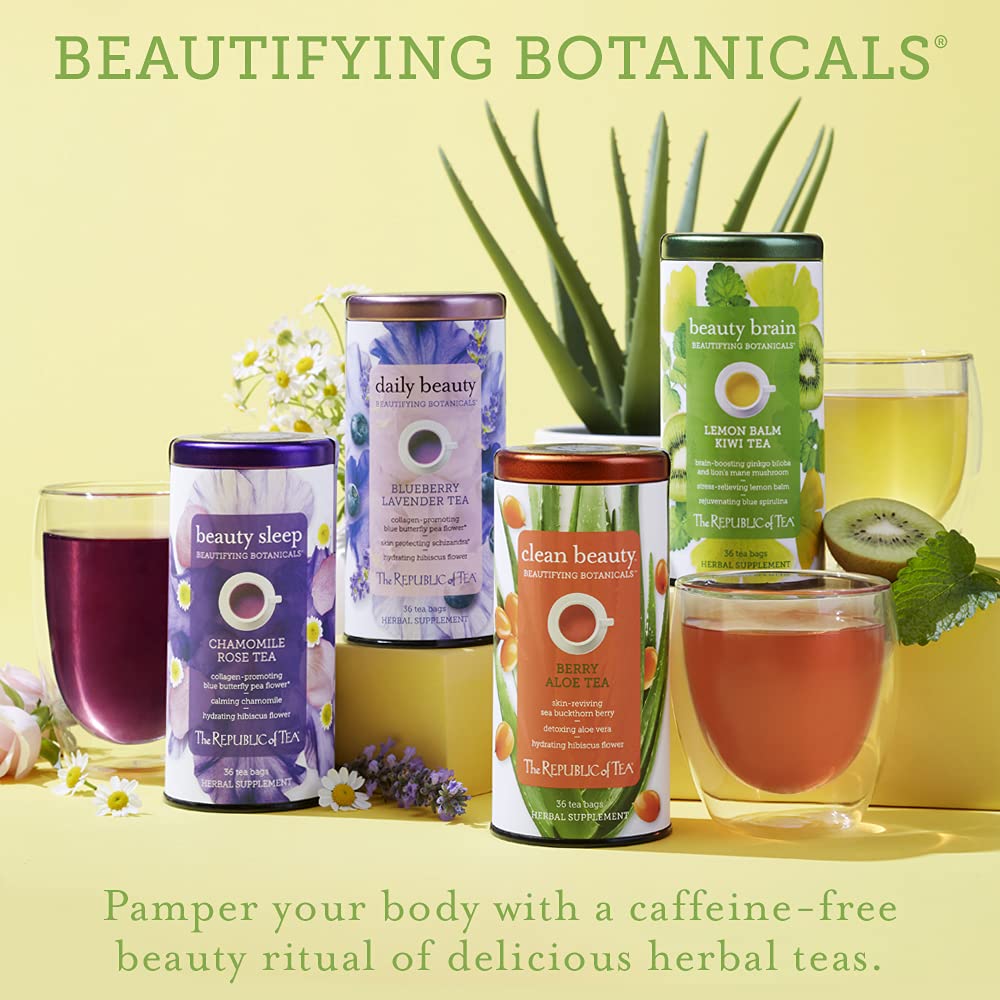 The Republic of Tea Beautifying Botanicals Beauty Brain Herbal Tea, 250 Tea Bags
