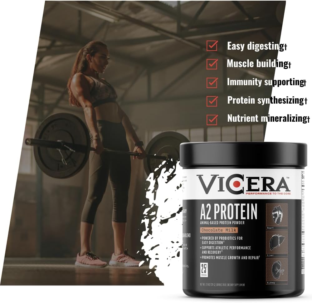A2 Protein Powder, Chocolate Milk, 25 G Protein per Serving, Organic A2/A2 Whey Casein Blend with Probiotics and Celtic Sea Salt, Gluten Free Workout Supplement, Non GMO, 20 Servings, 27.4 Oz