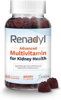 Renadyl Advanced Multivitamin Gummy for Kidney Health | Optimized Levels of Essential Vitamins and Minerals | 60 Chewable Gummies | Berry Flavored | Made in USA