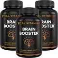 Vital Vitamins Brain Supplements for Memory and Focus (3 Pack) – Nootropic Brain Booster with Ginkgo Biloba, Rhodiola, B12 – Caffeine-Free Support for Adults & Seniors – 90-Day Supply
