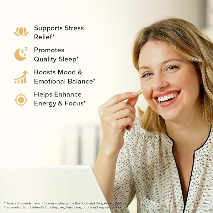 VAHDAM Ashwagandha Supplement 1800mg with Ashwagandha Root Extract and L-Theanine | Support Stress Relief, Mood and Sleep | 90 Capsules