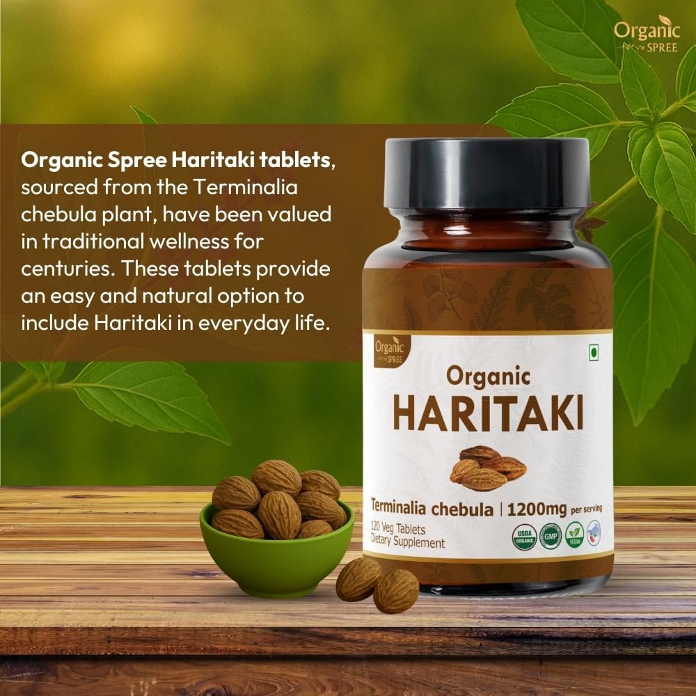 Haritaki 120 Tablets – USDA Organic Terminalia Chebula – Supports Digestion & Detoxification* - Pack of 2