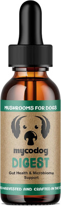 MycoDog Digest - Mushroom Extract & Adaptogen Tincture Dog Supplement - Dog Digestive Support Blend - Roots, Herbs, & Mushroom Extracts Including Chaga, Shiitake, & Turkey Tail