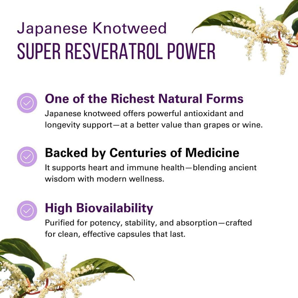 Trans-Resveratrol Highly Purified & Bioavailable Antioxidant Supplement for Unique SIRT1 Activation - Promote Cellular Repair, Longevity, Brain, Heart, DNA - 60 Capsules