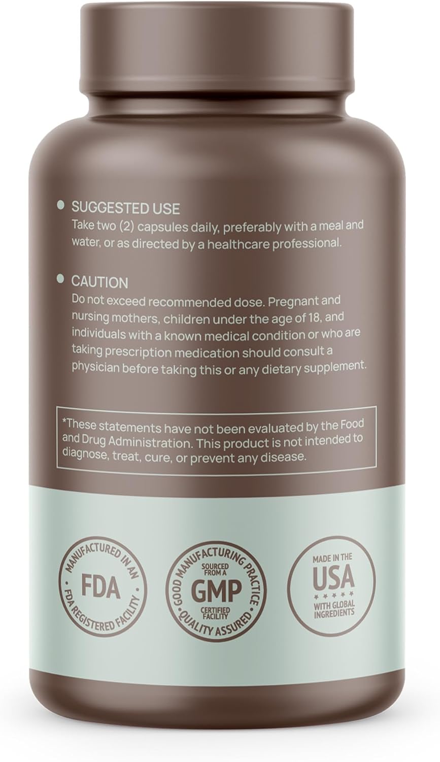 Calcium, Magnesium, Vitamins D3 + K2 for Bone Health, Immune Support, Bones & Teeth Calcium Supplement for Women & Men, Non-GMO, Gluten-Free, 120 Capsules