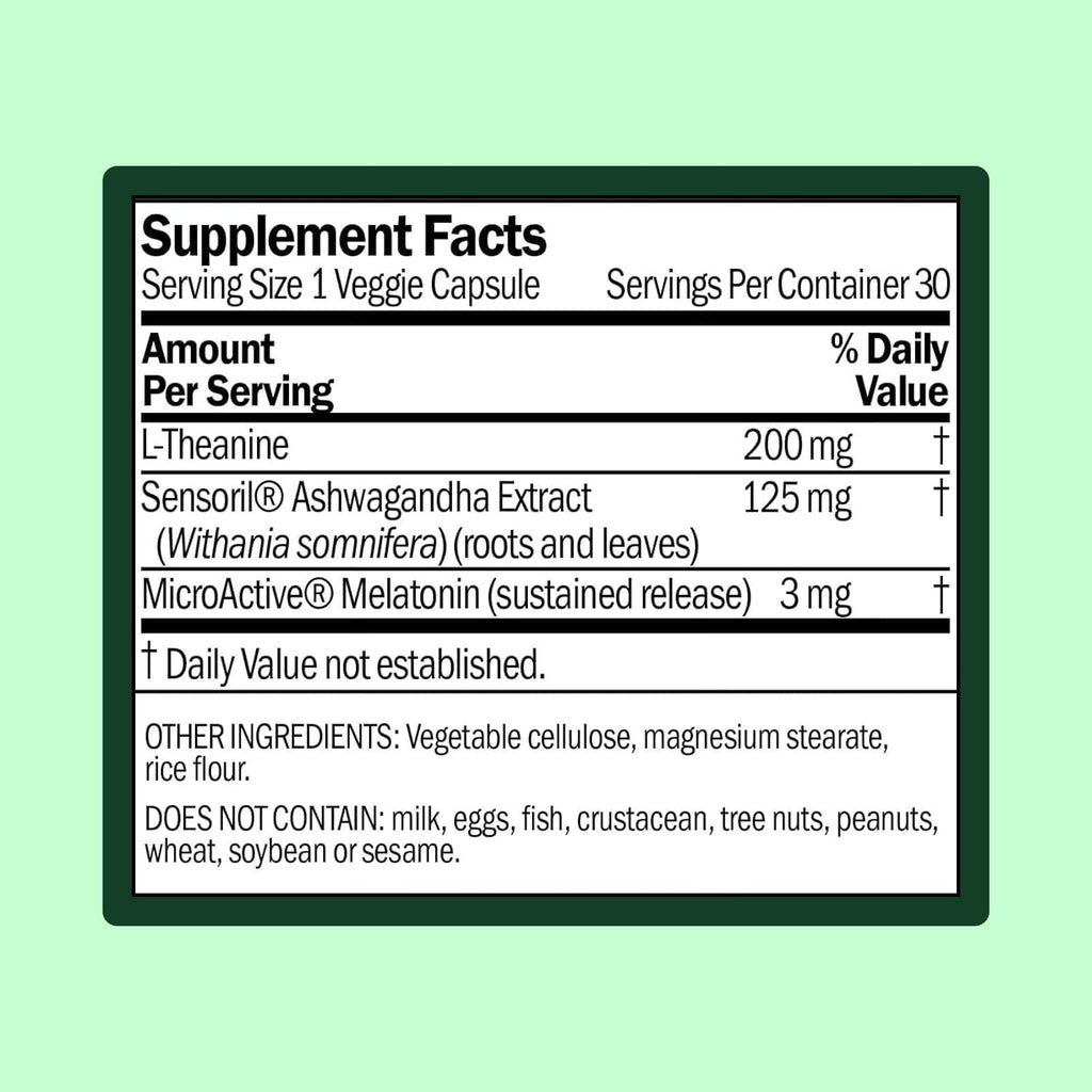 Sleep Support with Sustained-Release Melatonin | Includes L-Theanine and Ashwagandha | Promotes Relaxation and Sleep Quality | Supports Stress Management | Use Before Bedtime | 30 Capsules