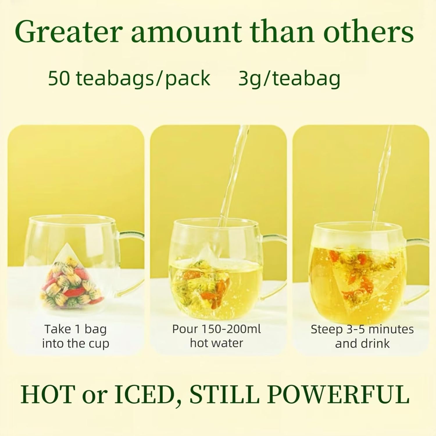 Eastrue Organic Goji Berry & Chrysanthemum Herbal Tea,50 Tea Bags,Kidney and Liver Detox Tea for Liver Kidney Cleanse Detox & Repair,Stress Relief & Better Sleep,Non-GMO,Caffeine-Free
