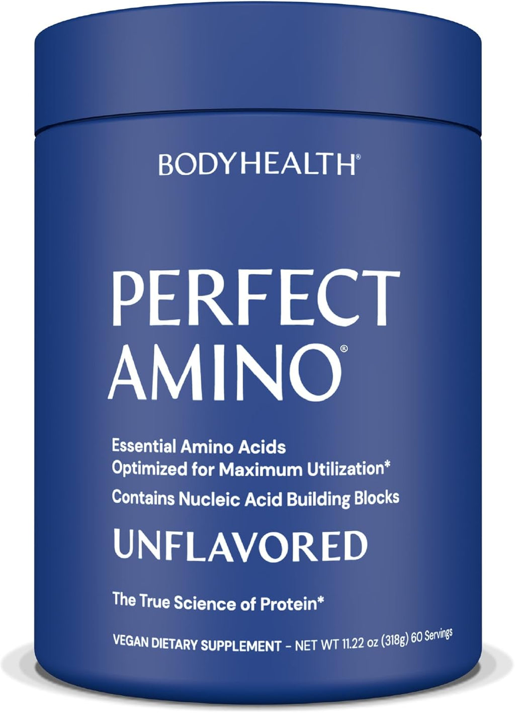 BodyHealth PerfectAmino Powder - BCAA and EAA Powder for Pre and Post Workout - Amino Acid Energy Drink for Men and Women to Support Lean Muscle and Recovery - Unflavored - 60 Servings