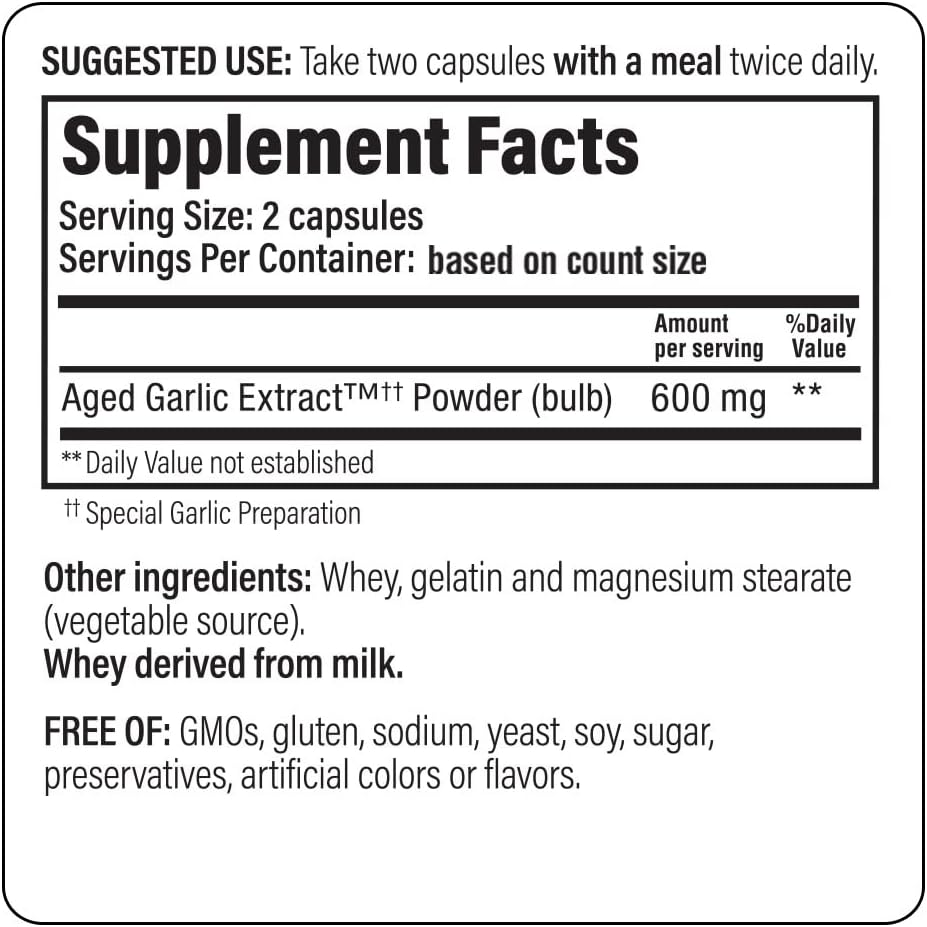 Kyolic Aged Garlic Extract Formula 100, Original Cardiovascular, 100 Capsules (Packaging May Vary)