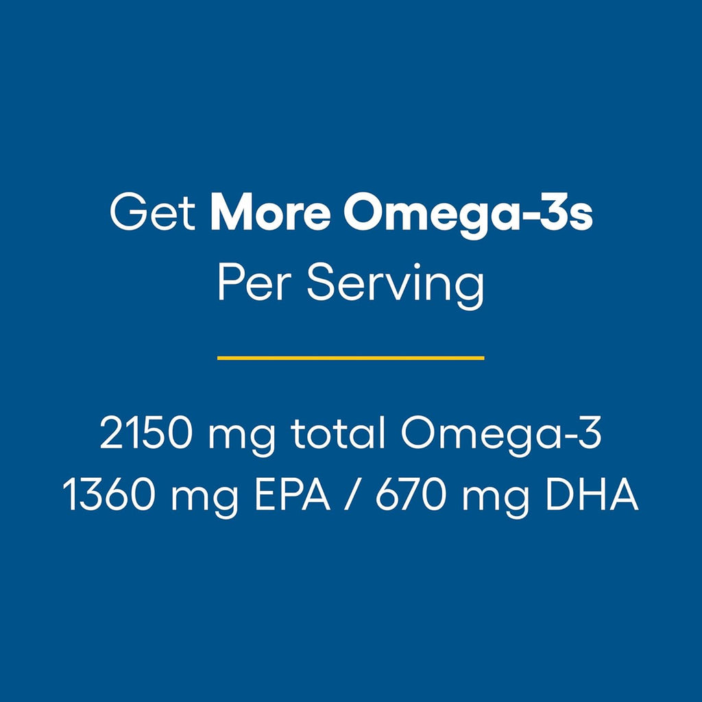 Natural Factors Ultra Strength RxOmega-3 Fish Oil, High Potency Formula, 2,150 mg Omega-3 Per Serving, No Fishy Aftertaste, 150 Softgels