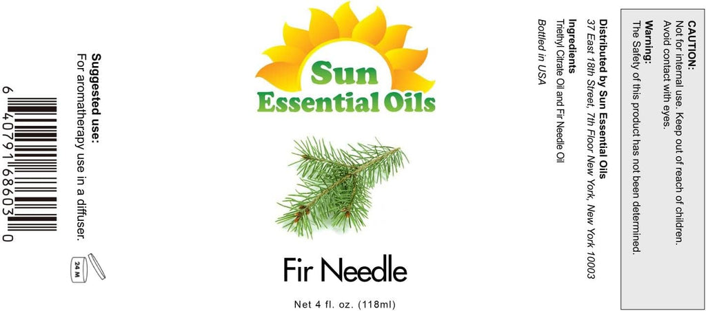 Sun Essential Oils 4oz - Fir Needle Essential Oil - 4 Fluid Ounces - Fir Needle Oil