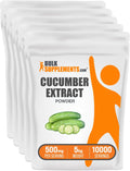 BulkSupplements.com Cucumber Extract Powder - Cucumber Supplement, for Hydration - Vegan & Gluten Free, 500mg per Serving, 1kg (2.2 Pound) (Pack of 5)
