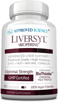Approved Science Liversyl - Milk Thistle, Artichoke Extract, and Bioperine - Vegan - 60 Capsules - Made in The USA