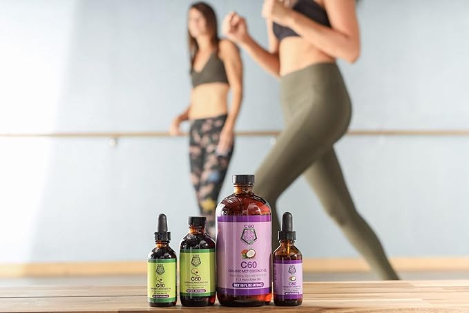 C60 Power C60 in Organic Avocado Oil - Natural Wellness & Antioxidant Support for Men & Women, 99.99% Pure Carbon Fullerenes, Promotes Energy, Mental Clarity, & Stamina - 2 fl oz Bottle
