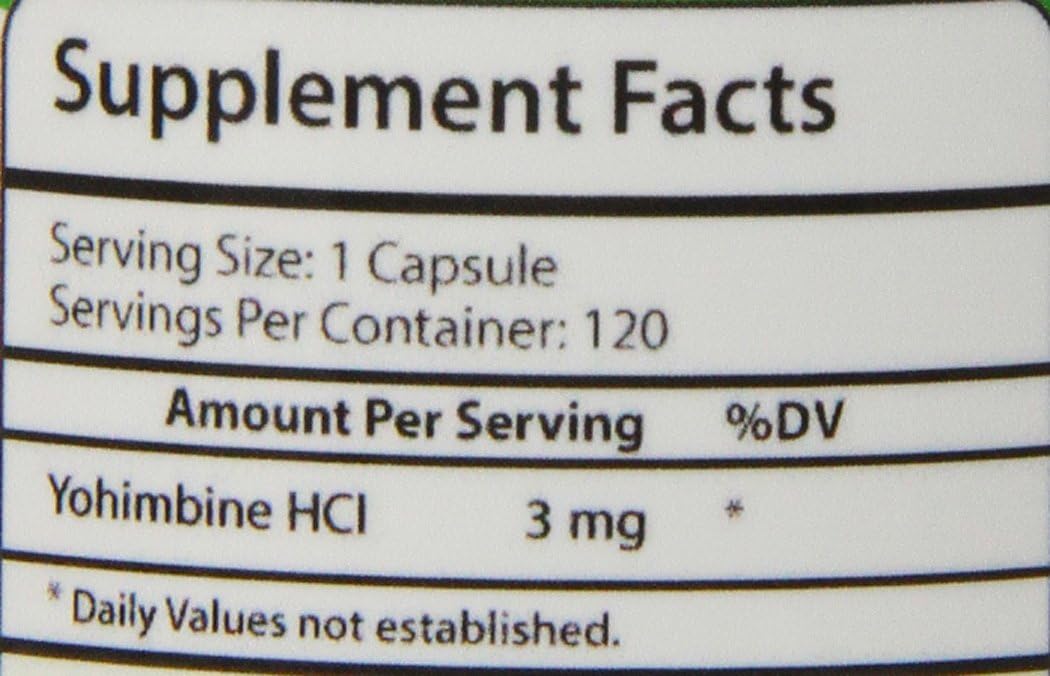 Yohimbine HCl Dietary Supplement, 120 Count