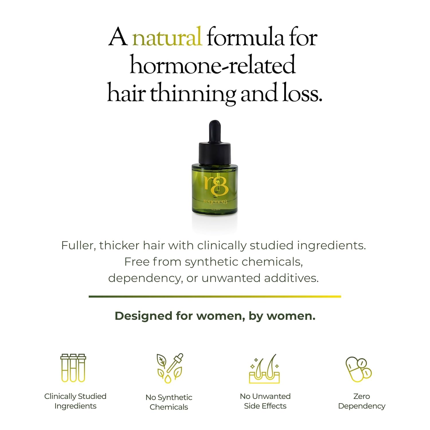 regener8 3-in-1 Hormonal Hair Loss & Thinning Treatment - Scalp Reset System With Multi-Signal Hair Growth Oil, Scalp Massage Brush & Cortisol-Reducing Candle - Complete Hair Revival Bundle for Women