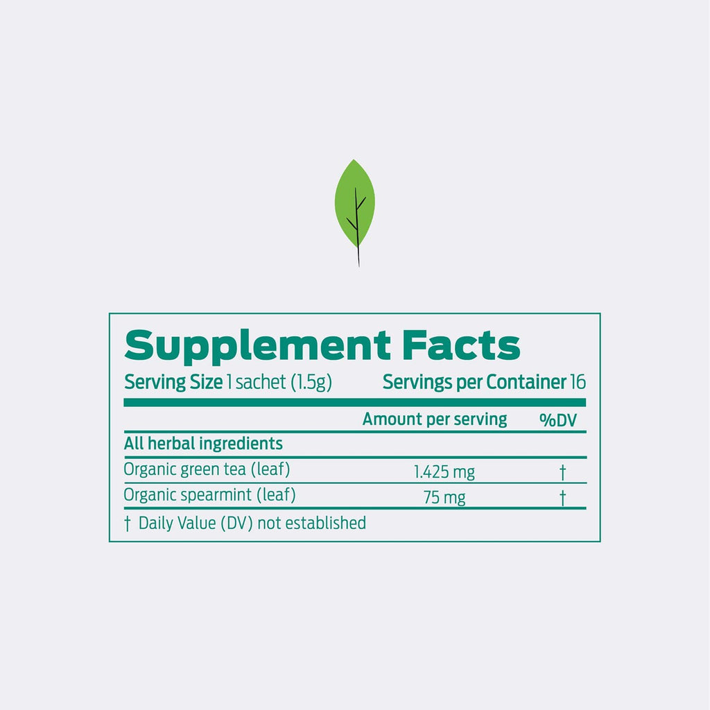 HELPS TEAS | Helps Refresh | Organic Green Tea with Spearmint. Natural Energy, Antioxidant, Slimming And Thermogenic Herbal Tea| 16 Tea Bags - Pack of 3 |
