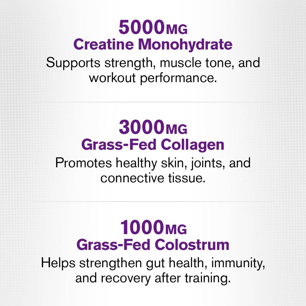 Jacked Factory Creatine for Women - Creatine Monohydrate with Collagen + Colostrum to Support Workout Performance, Lean Muscle Growth, Healthy Hair, Skin, & Nails - 30 Servings, Unflavored