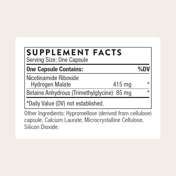 THORNE - NiaCel 400 - NAD Supplement - Nicotinamide Riboside - Support Healthy Aging, Cellular Energy Production & Sleep-Wake Cycle* - NSF Certified for Sport - Gluten Free - 60 Servings
