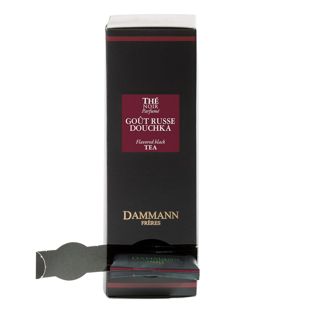 Dammann Freres Satchets, Gout Russe Douchka Tea Bags, Premium Gorumet French Black Tea, Blend Bergamot, Lemon, Orange Flavors, Individually Wrapped, 24 Count (Single Pack)