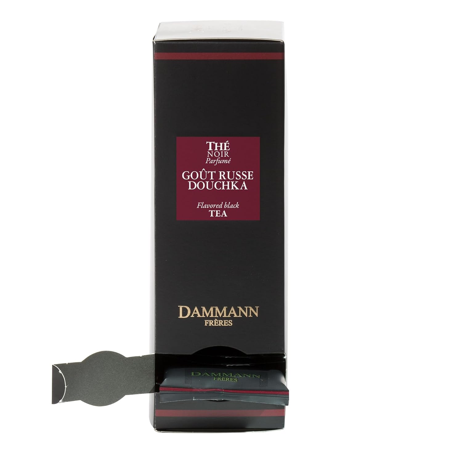 Dammann Freres Satchets, Gout Russe Douchka Tea Bags, Premium Gorumet French Black Tea, Blend Bergamot, Lemon, Orange Flavors, Individually Wrapped, 24 Count (Single Pack)