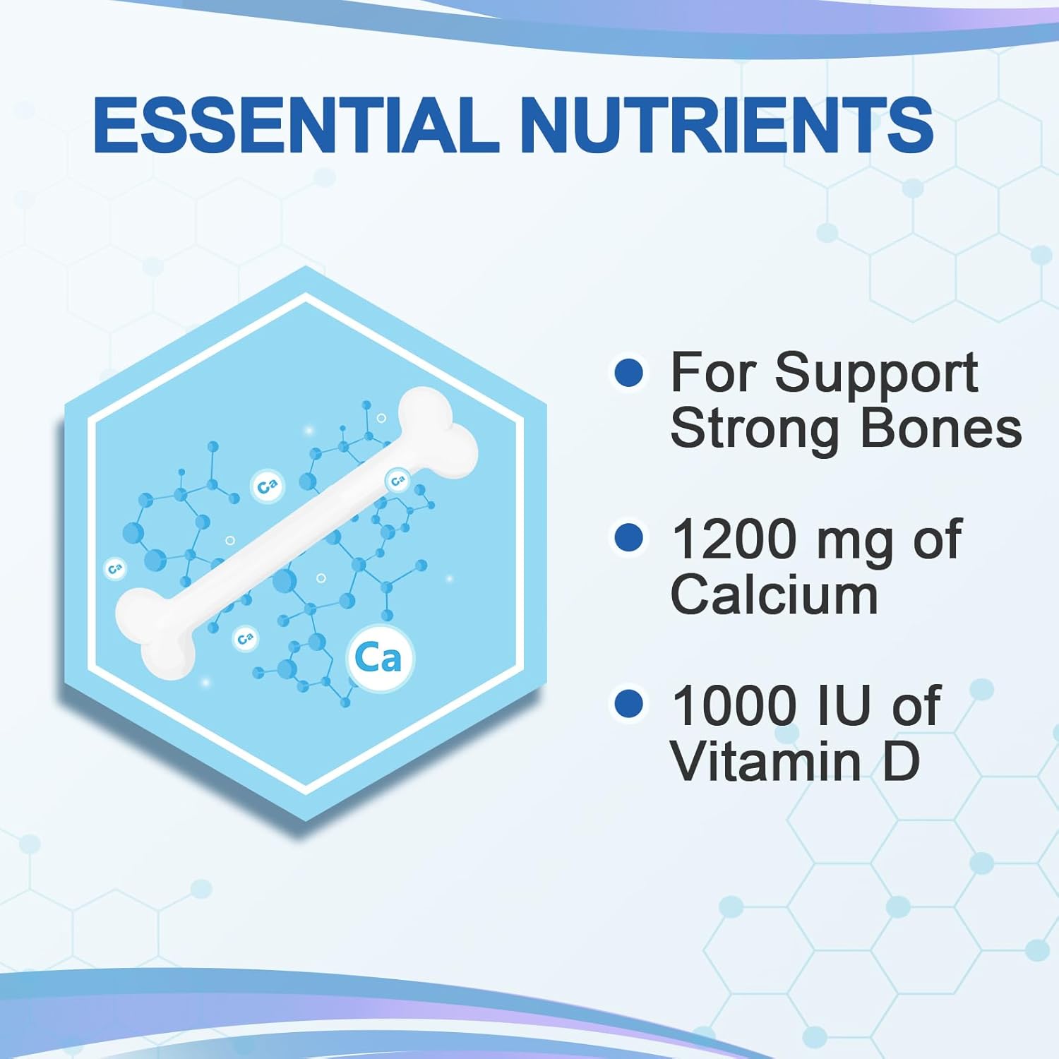 Calcium-Supplement Vitamin-D3 1200-mg Magnesium-Mini - 186Tablets Unflavored Slow Release Bone Health Women and Men Dietary Supplement Easy to Swallow Sugar Free