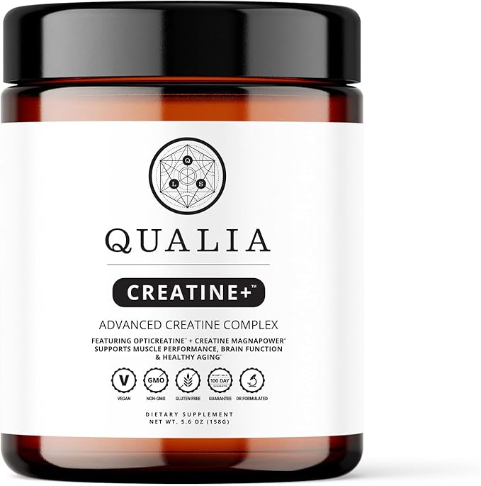 Qualia Creatine | Advanced Creatine Complex | 2 Creatine Sources + Magnesium | Optimized Creatine Absorption | Muscle Performance, Brain Function, & Healthy Aging