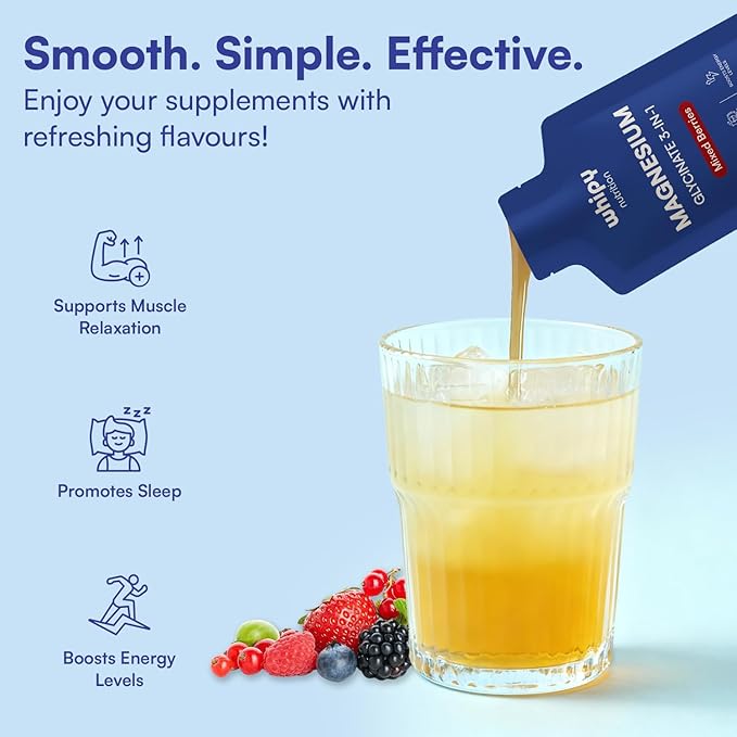 Liquid Magnesium Glycinate On The Go 3 in 1 Magnesium Citrate Liquid, Malate, Liquid Magnesium Supplement to Supports Sleep, Calm, Muscle Recovery, Energy & Fast Absorbing Travel Friendly15 Sachets