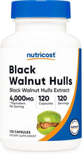 Nutricost Black Walnut Hulls Extract (4,000mg Equivalent) 120 Capsules - Vegan, GMO-Free, Gluten-Free