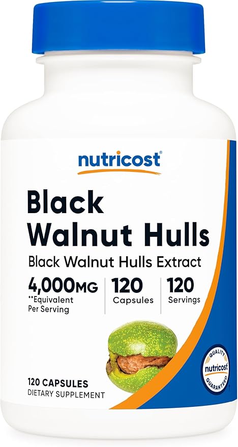 Nutricost Black Walnut Hulls Extract (4,000mg Equivalent) 120 Capsules - Vegan, GMO-Free, Gluten-Free