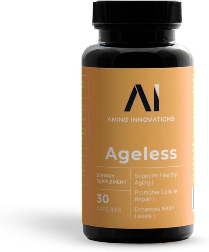 Amino Innovations Ageless Cellular Vitality Capsules - NAD+ Support for Energy, Wellness, and Daily Vitality - Non-Stimulant Formula - 30 Capsules